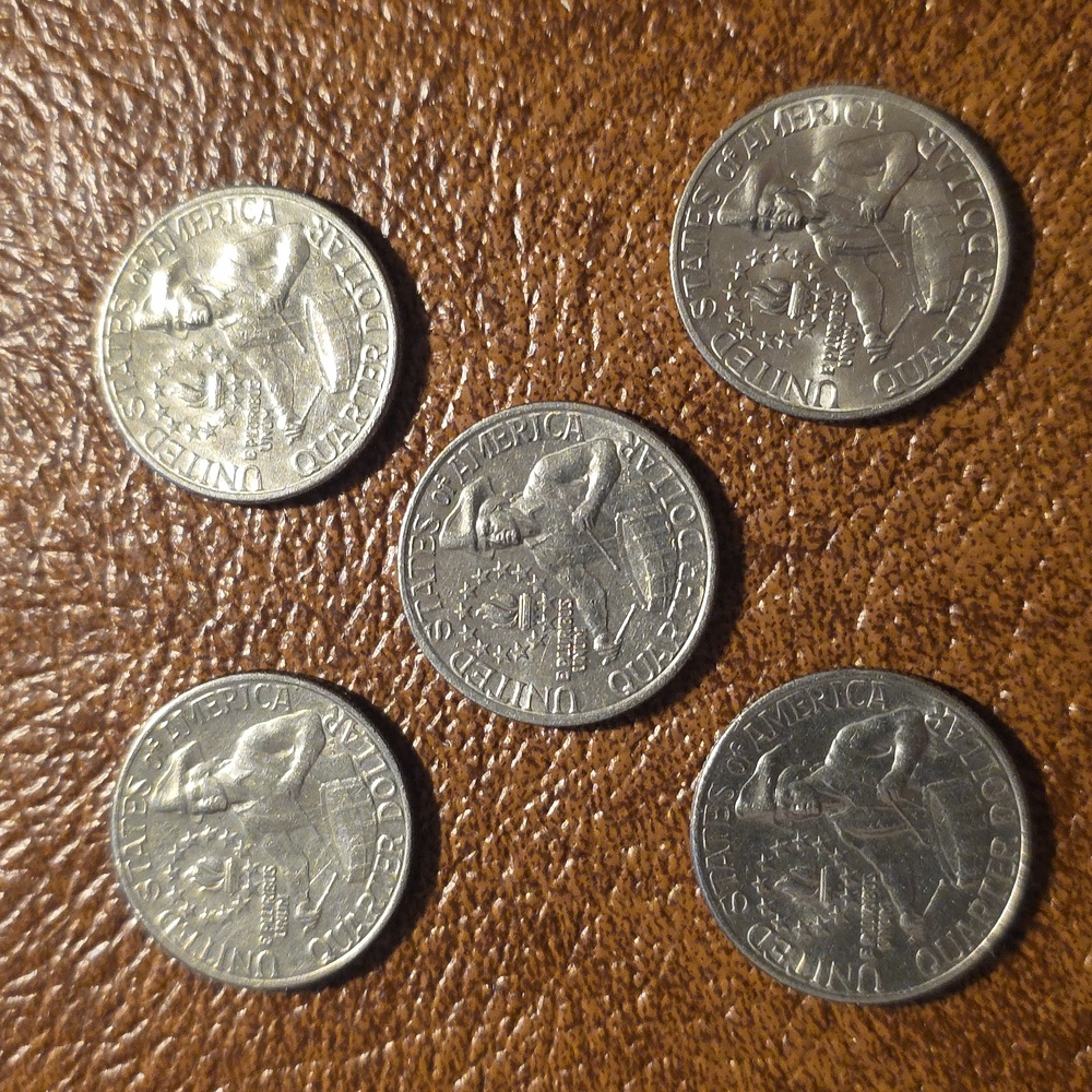 1976 Bicentennial US Quarter Qty Five (5). Collector’s Item - Picture 2 of 2